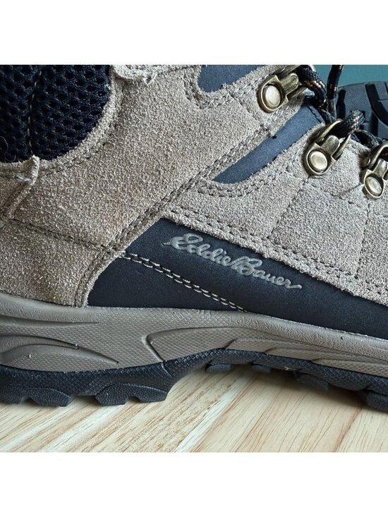 Eddie Bauer Mens Hiking Boots Size 9 Tacama Suede Tan Black Memory Foam main image 5